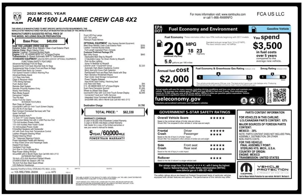 Florida Fine Cars - Used RAM 1500 2022 WEST PALM LARAMIE
