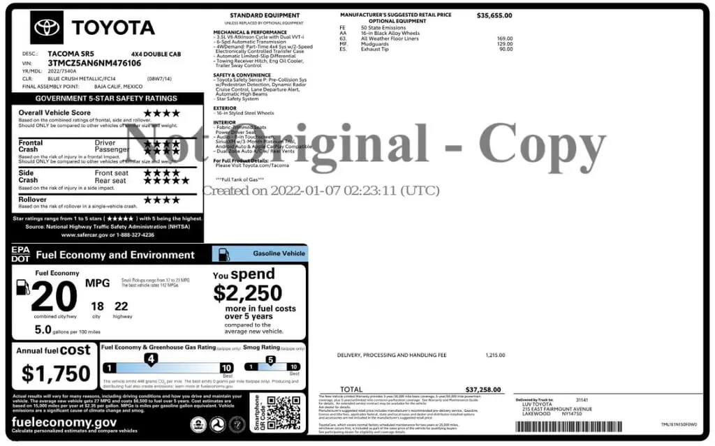 Florida Fine Cars - Used TOYOTA TACOMA 4WD 2022 WEST PALM SR5