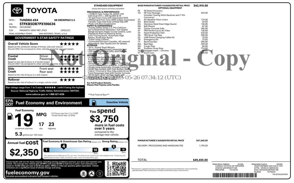 Florida Fine Cars - Used TOYOTA TUNDRA 4WD 2023 MIAMI SR