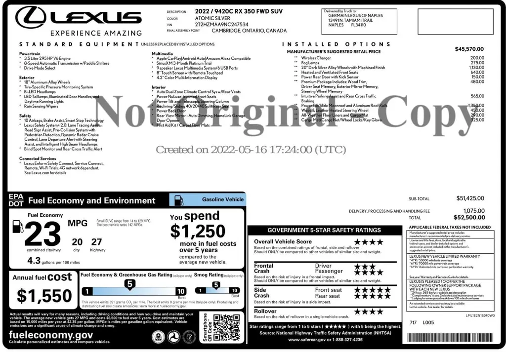 Florida Fine Cars - Used LEXUS RX 2022 ORLANDO RX 350