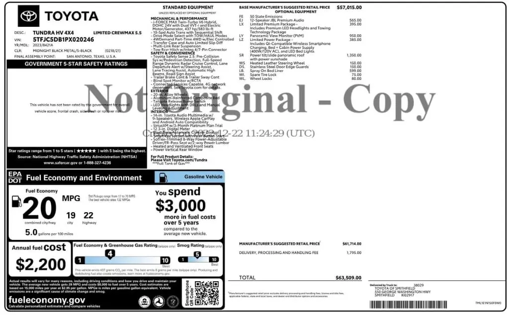Florida Fine Cars - Used TOYOTA TUNDRA 4WD 2023 MIAMI LIMITED HYBRID