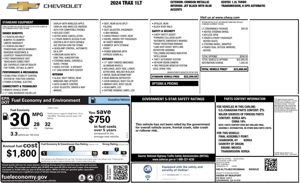 Florida Fine Cars - Used CHEVROLET TRAX 2024 ORLANDO LT