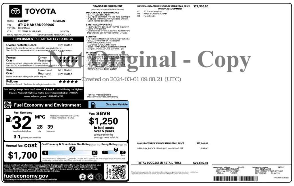 Florida Fine Cars - Used TOYOTA CAMRY 2024 ORLANDO SE
