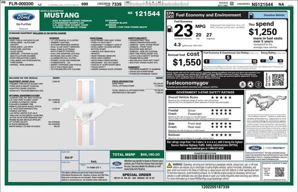 Florida Fine Cars - Used FORD MUSTANG 2022 MARGATE ECOBOOST PREMIUM HIGH PERFORMANCE