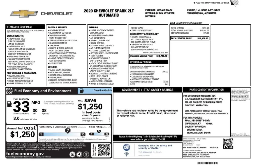 Florida Fine Cars - Used CHEVROLET SPARK 2020 MARGATE LT