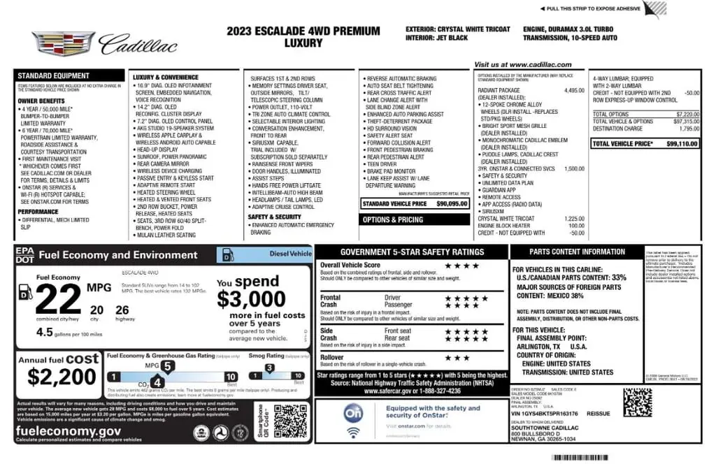 Florida Fine Cars - Used CADILLAC ESCALADE 2023 MIAMI 4WD PREMIUM LUXURY
