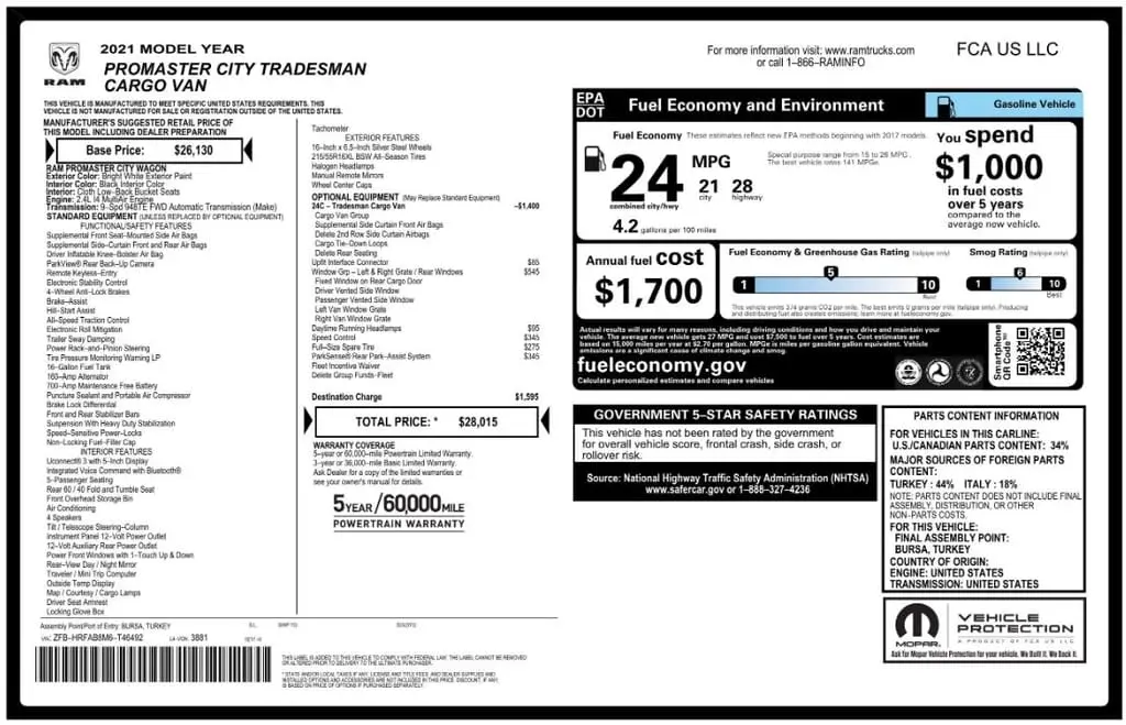 Florida Fine Cars - Used RAM PROMASTER CITY 2021 MARGATE TRADESMAN