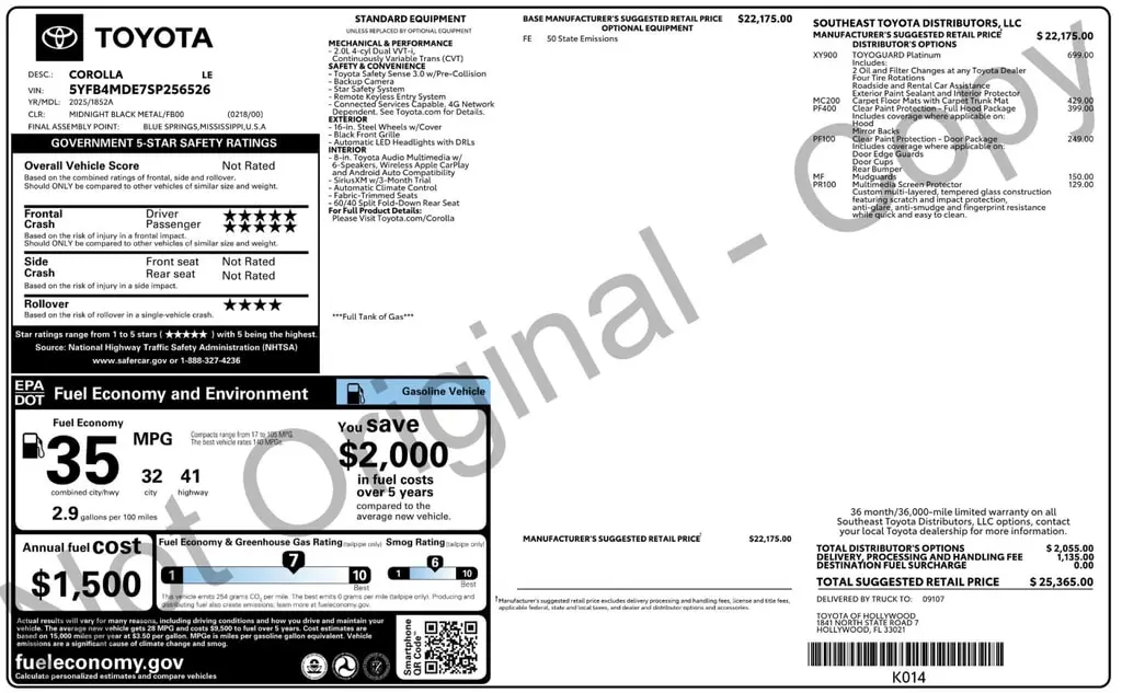 Florida Fine Cars - Used TOYOTA COROLLA 2025 ORLANDO LE