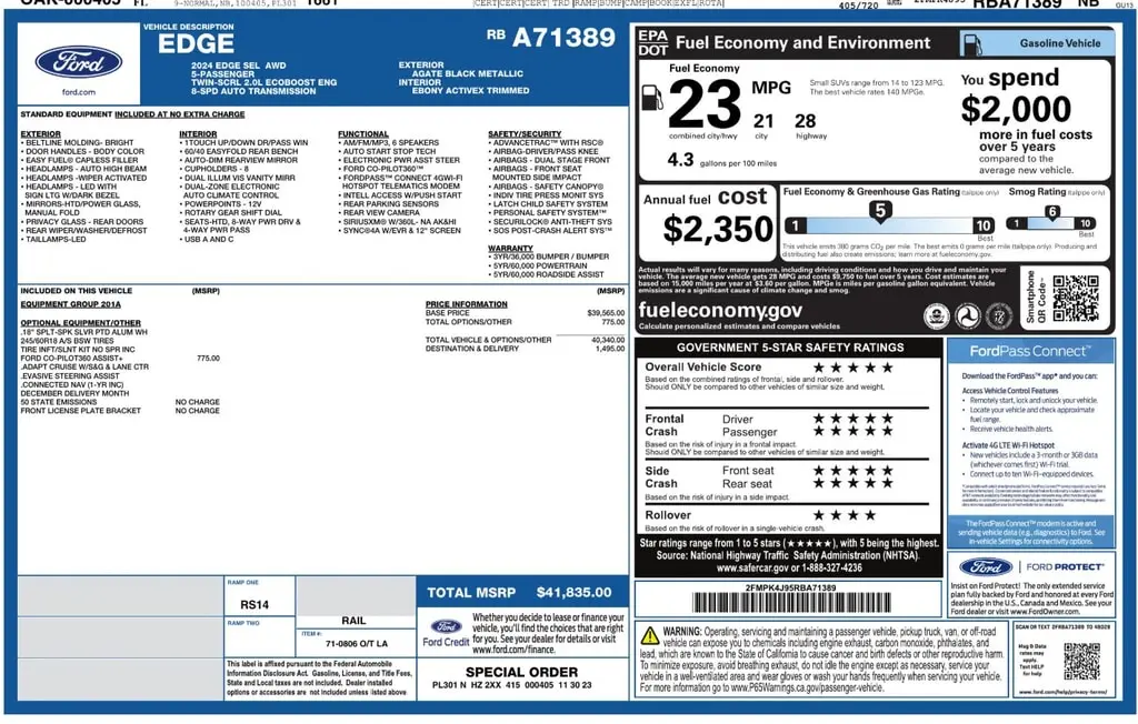 Florida Fine Cars - Used FORD EDGE 2024 ORLANDO SEL