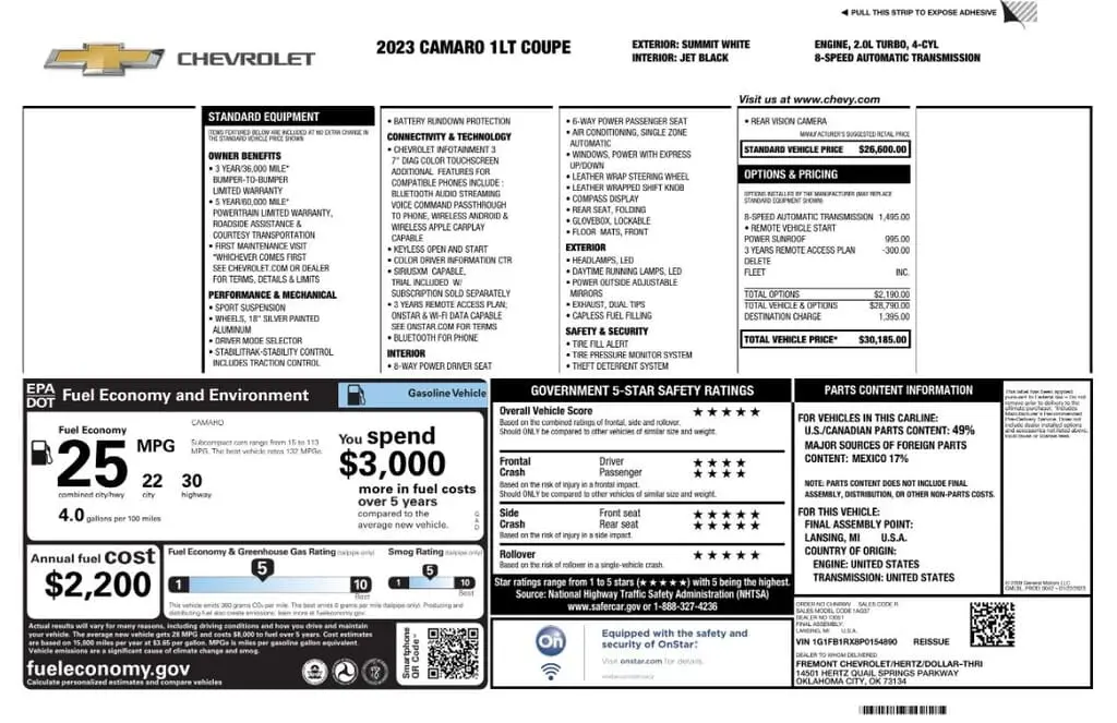 Florida Fine Cars - Used CHEVROLET CAMARO 2023 MARGATE 1LT