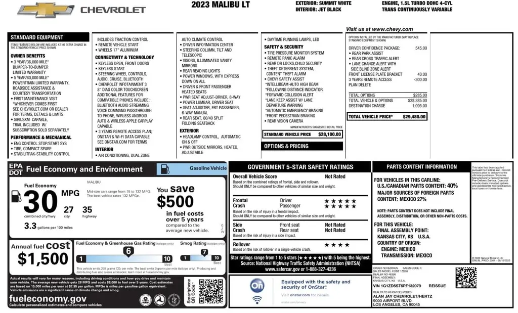 Florida Fine Cars - Used CHEVROLET MALIBU 2023 ORLANDO LT