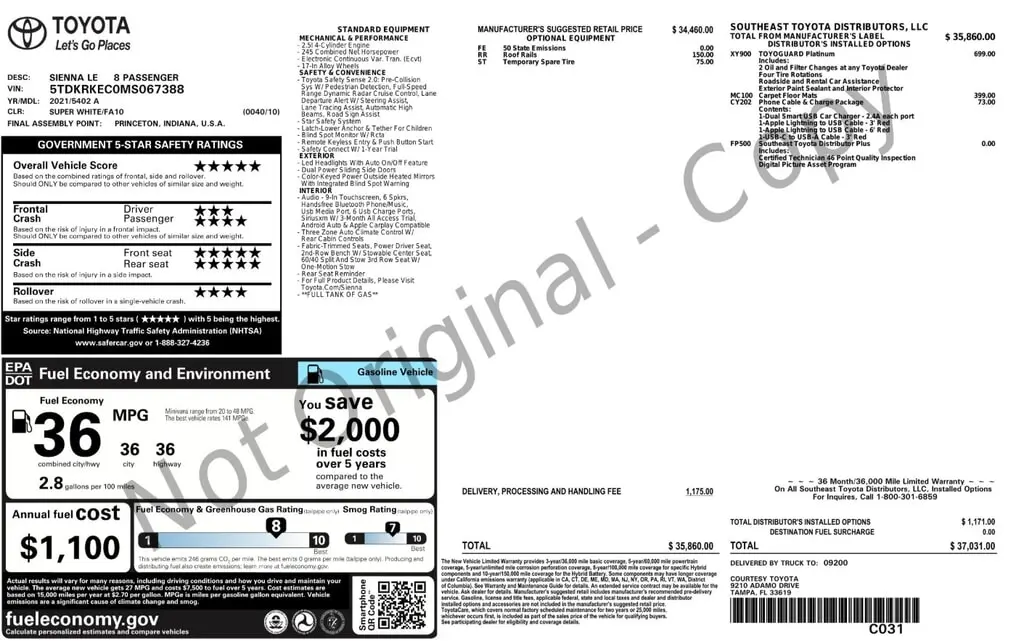 Florida Fine Cars - Used TOYOTA SIENNA 2021 ORLANDO LE