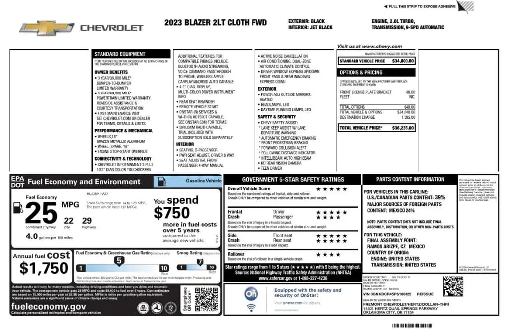 Florida Fine Cars - Used CHEVROLET BLAZER 2023 MARGATE LT