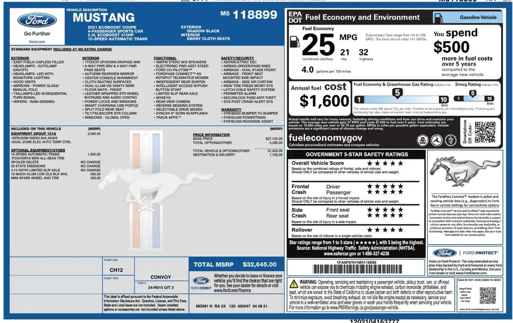 Florida Fine Cars - Used FORD MUSTANG 2021 ORLANDO ECOBOOST