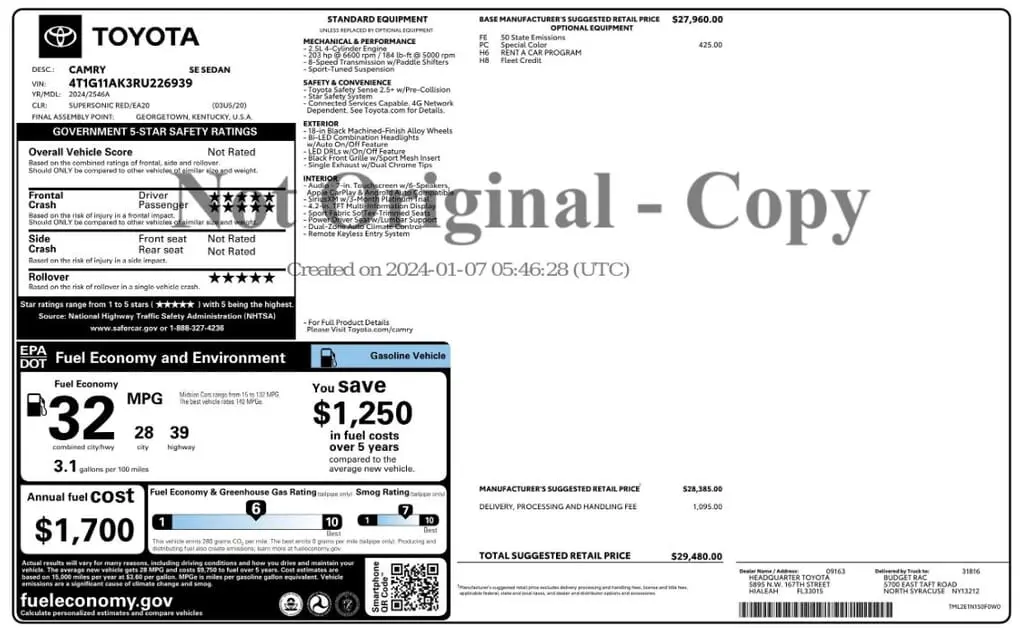 Florida Fine Cars - Used TOYOTA CAMRY 2024 ORLANDO SE