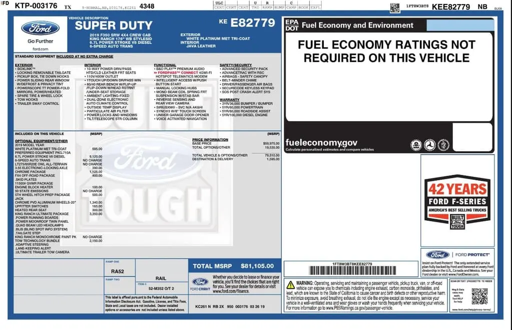 Florida Fine Cars - Used FORD SUPER DUTY F-350 SRW 2019 MARGATE KING RANCH