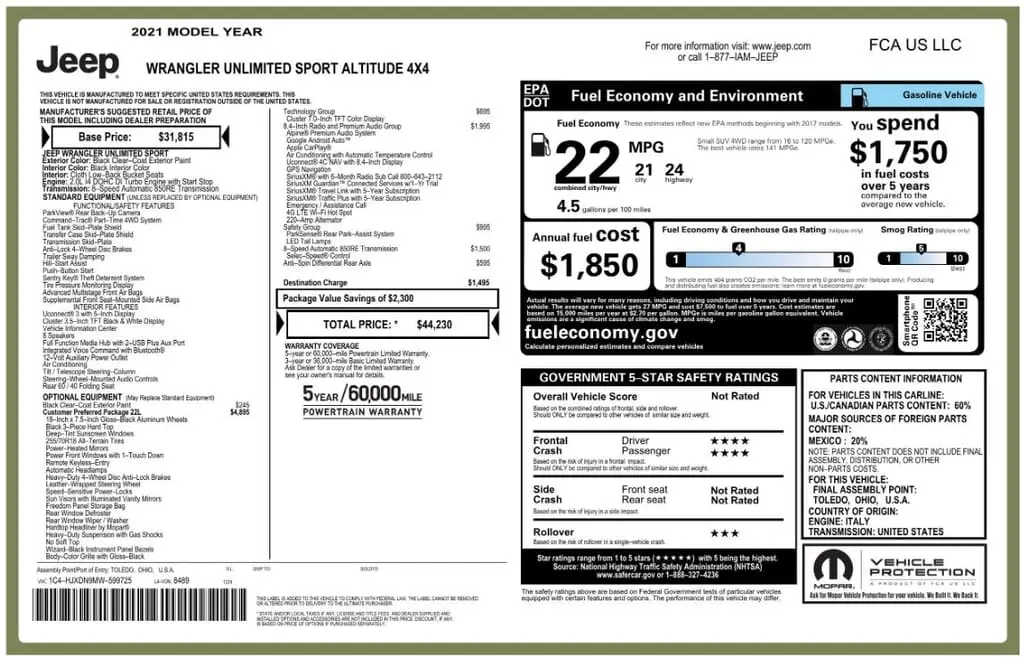 Florida Fine Cars - Used JEEP WRANGLER 2021 MARGATE UNLIMITED SPORT ALTITUDE