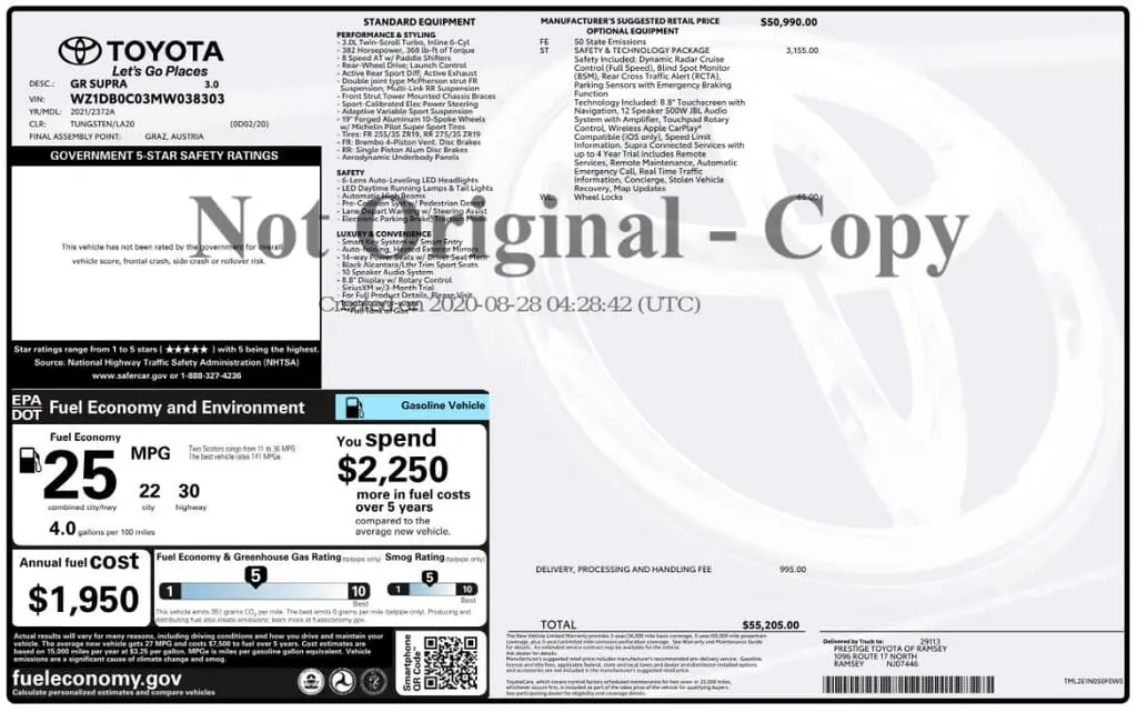 Florida Fine Cars - Used TOYOTA GR SUPRA 2021 MIAMI 3.0