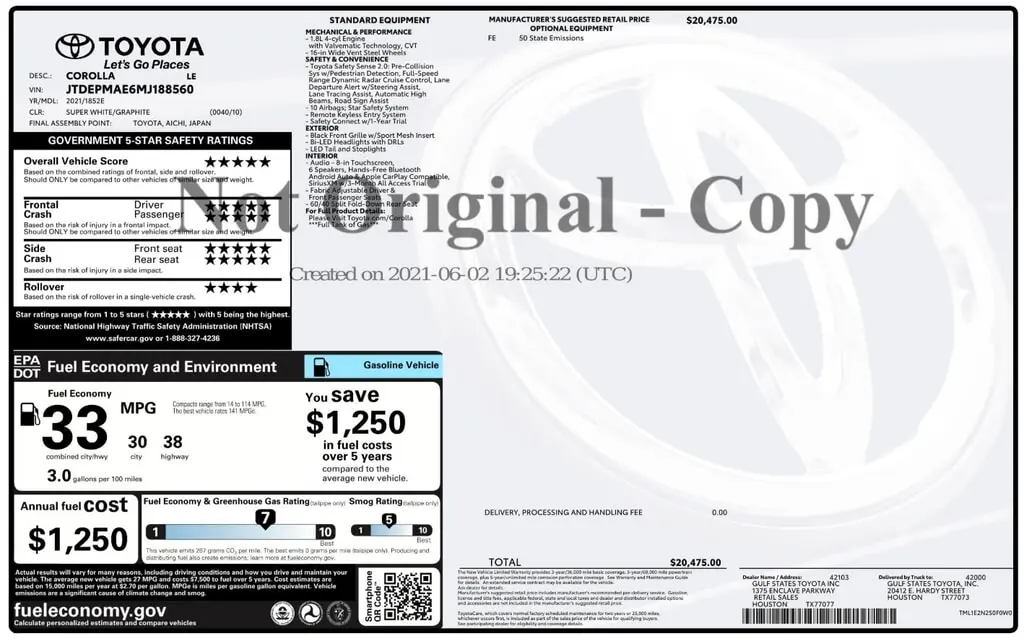 Florida Fine Cars - Used TOYOTA COROLLA 2021 ORLANDO LE