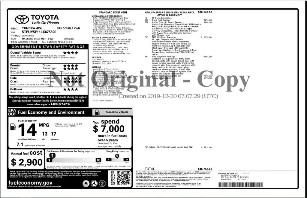 Florida Fine Cars - Used TOYOTA TUNDRA 4WD 2020 WEST PALM SR5