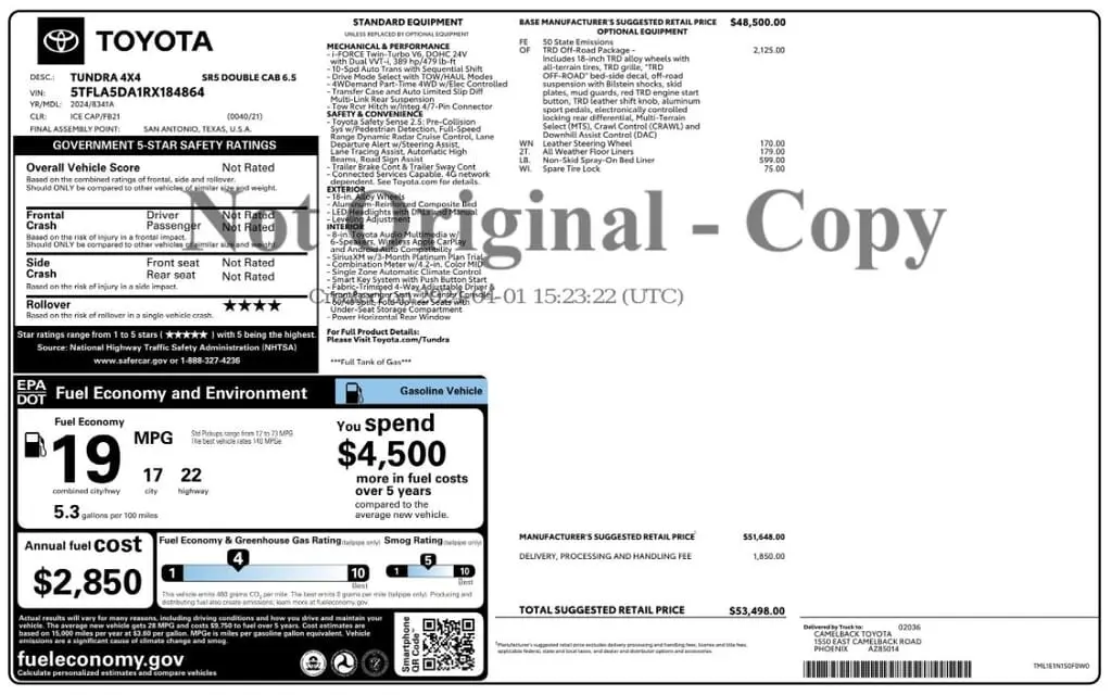 Florida Fine Cars - Used TOYOTA TUNDRA 4WD 2024 MIAMI SR5