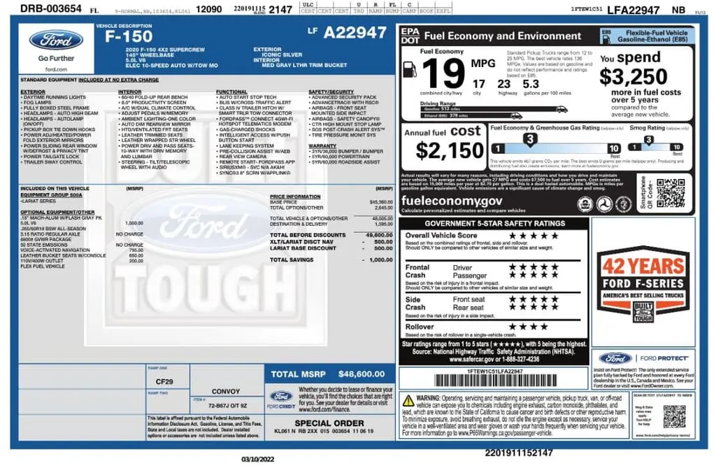 Florida Fine Cars - Used FORD F-150 2020 MIAMI LARIAT