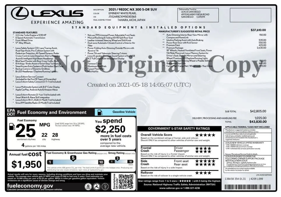 Florida Fine Cars - Used LEXUS NX 2021 MARGATE NX 300