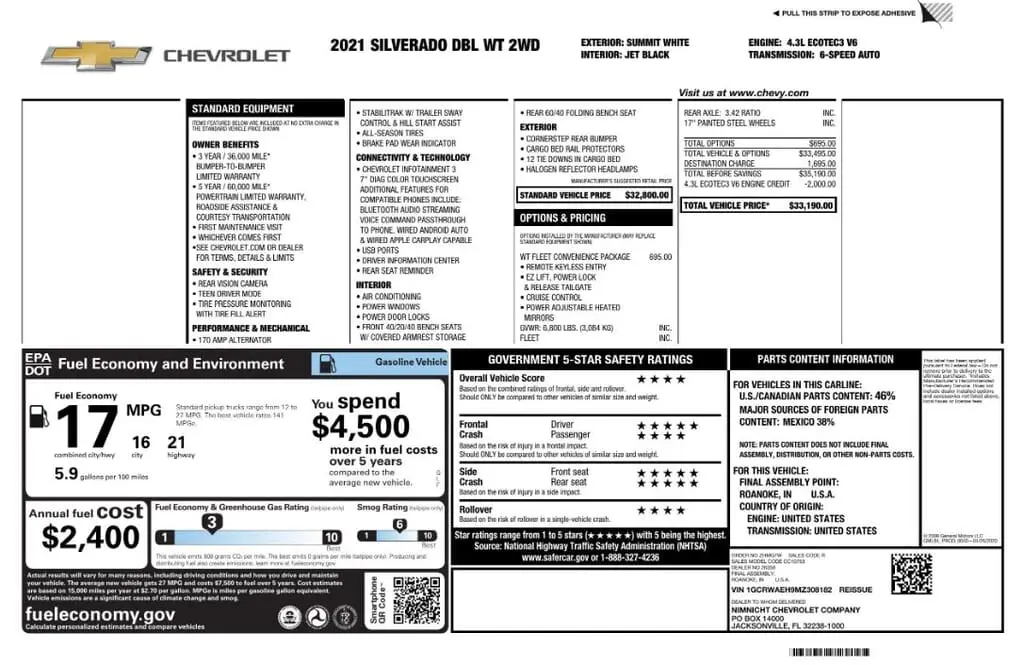 Florida Fine Cars - Used CHEVROLET SILVERADO 1500 2021 MIAMI WORK TRUCK