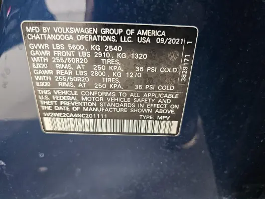 Florida Fine Cars - Used VOLKSWAGEN ATLAS CROSS SPORT 2022 ORLANDO 3.6L V6 SE W/TECHNOLOGY