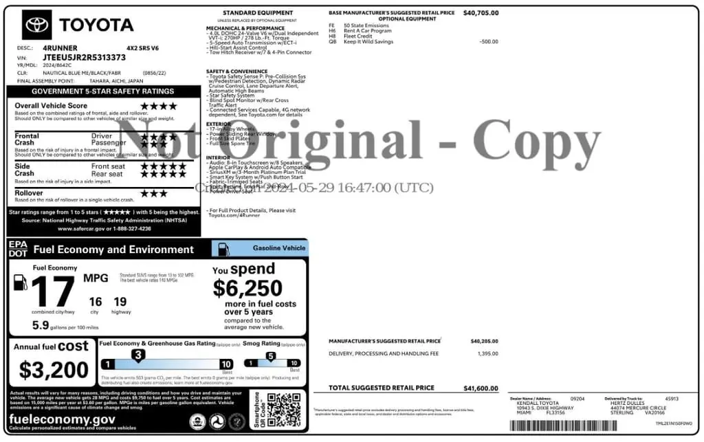 Florida Fine Cars - Used TOYOTA 4RUNNER 2024 MARGATE SR5