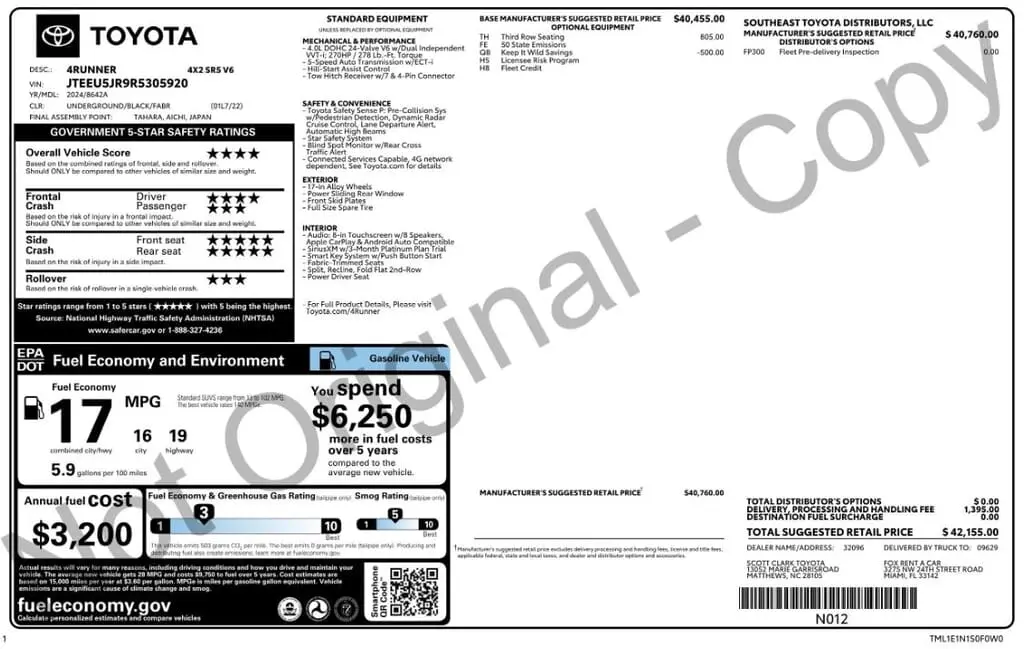 Florida Fine Cars - Used TOYOTA 4RUNNER 2024 MIAMI SR5