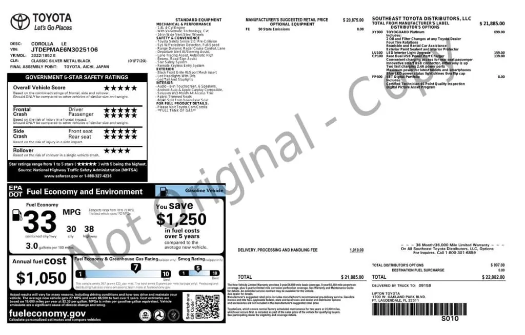 Florida Fine Cars - Used TOYOTA COROLLA 2022 MARGATE LE
