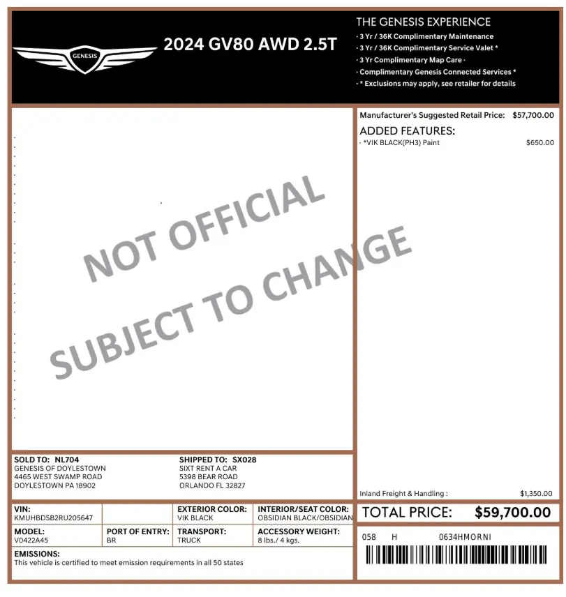 Florida Fine Cars - Used GENESIS GV80 2024 ORLANDO 