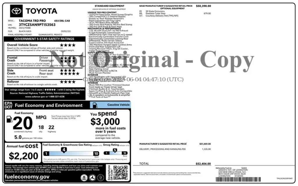Florida Fine Cars - Used TOYOTA TACOMA 4WD 2023 MIAMI TRD PRO
