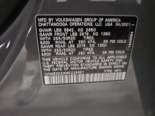 Florida Fine Cars - Used VOLKSWAGEN ATLAS CROSS SPORT 2021 MARGATE 3.6L V6 SE W/TECHNOLOGY