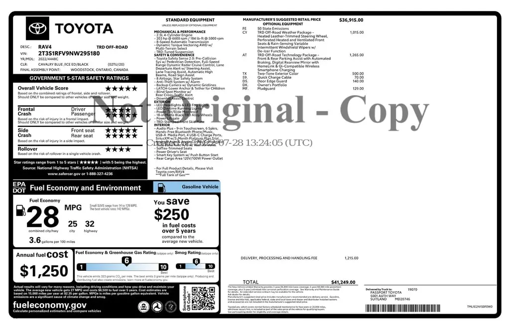 Florida Fine Cars - Used TOYOTA RAV4 2022 ORLANDO TRD OFF ROAD
