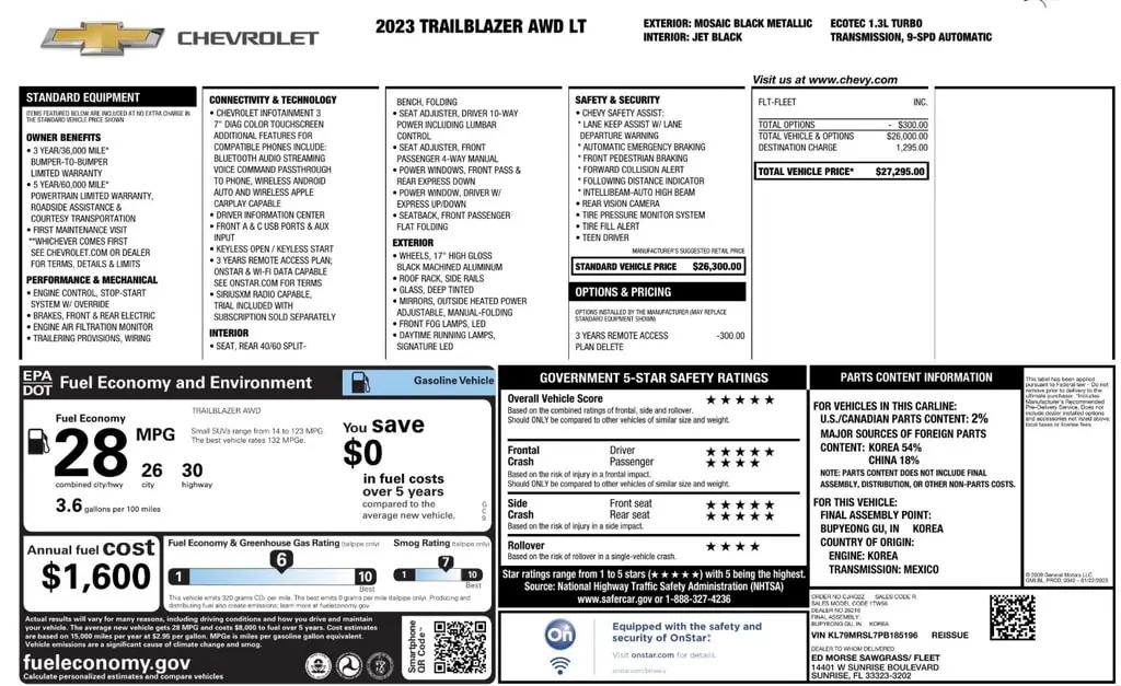 Florida Fine Cars - Used CHEVROLET TRAILBLAZER 2023 ORLANDO LT