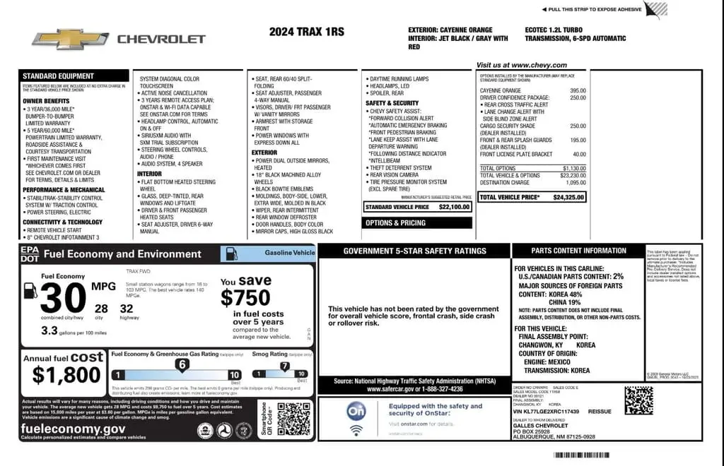 Florida Fine Cars - Used CHEVROLET TRAX 2024 WEST PALM 1RS