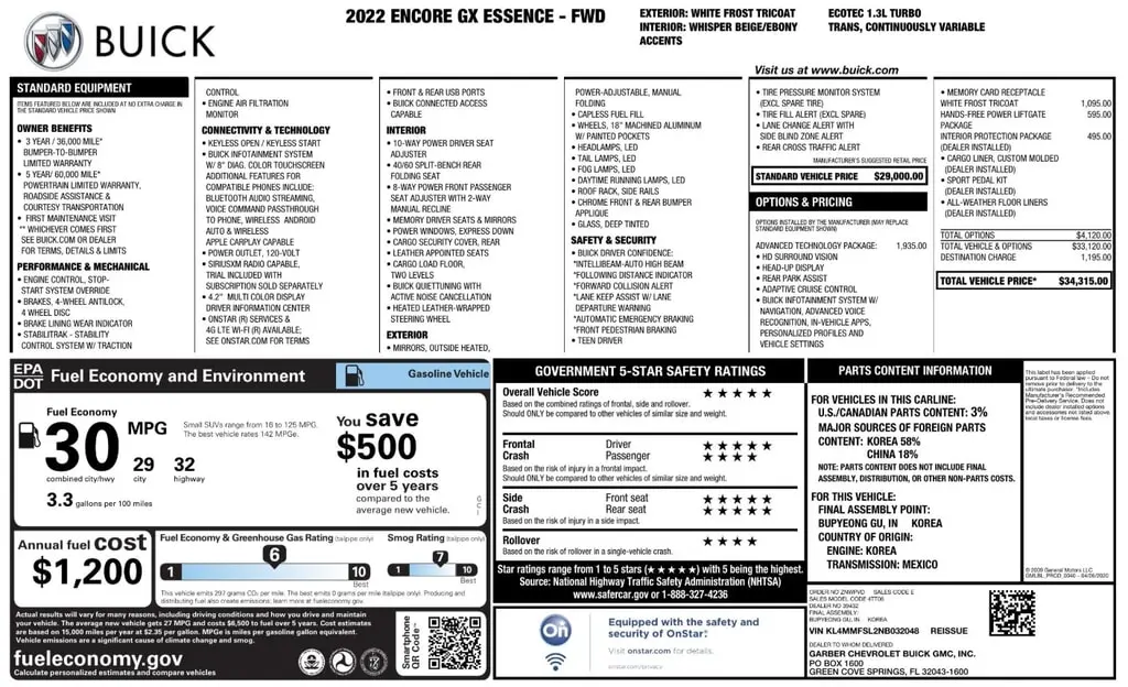 Florida Fine Cars - Used BUICK ENCORE GX 2022 ORLANDO ESSENCE