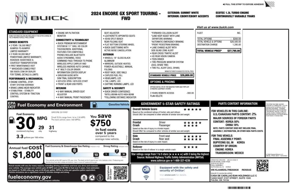 Florida Fine Cars - Used BUICK ENCORE GX 2024 WEST PALM SPORT TOURING