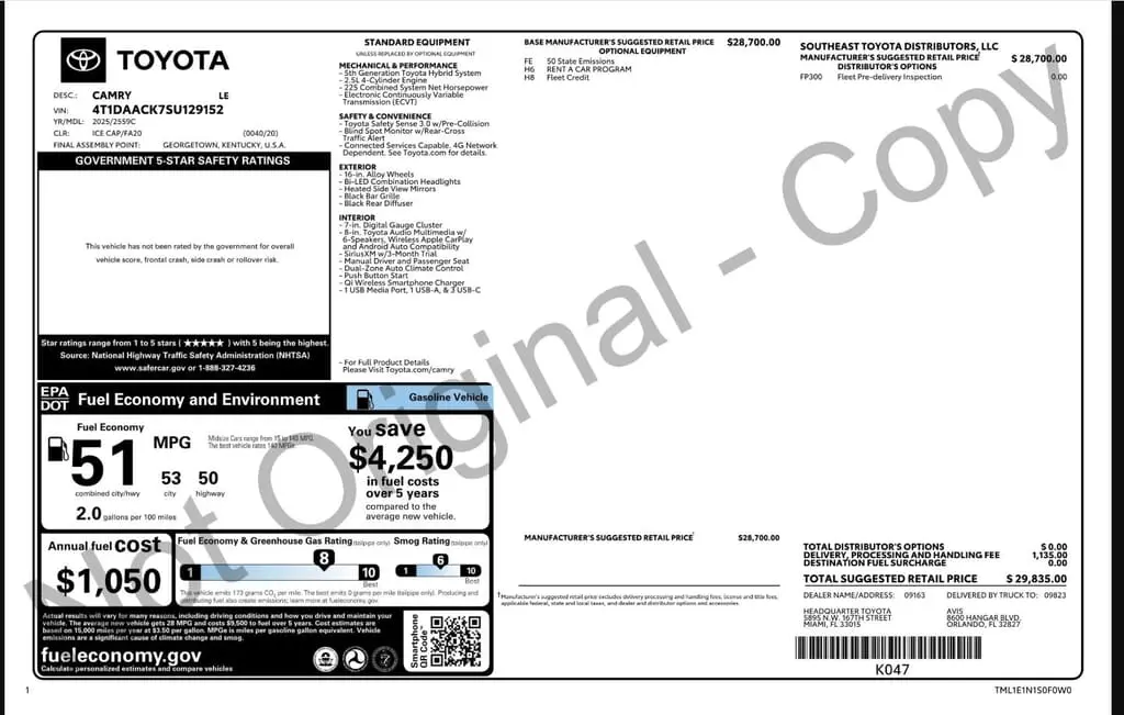 Florida Fine Cars - Used TOYOTA CAMRY 2025 WEST PALM LE