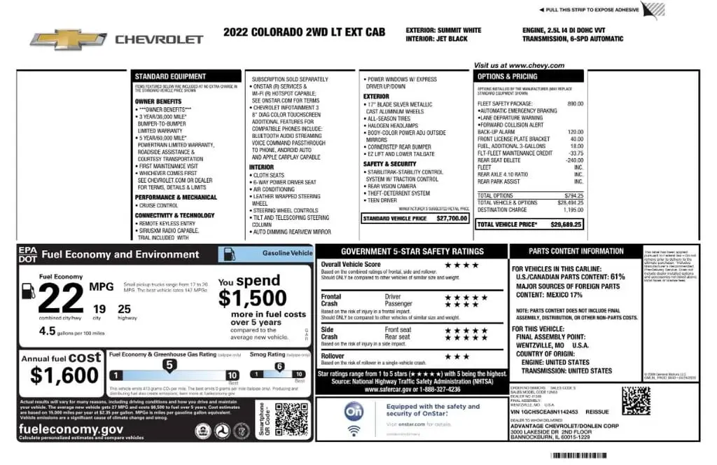Florida Fine Cars - Used CHEVROLET COLORADO 2022 MARGATE 2WD LT