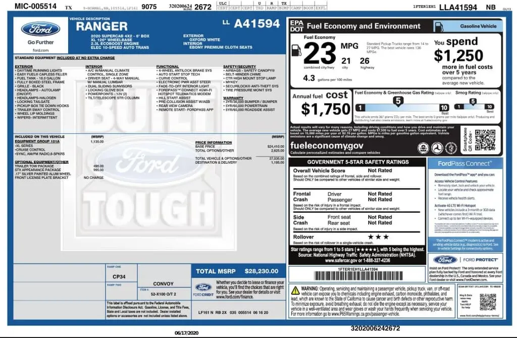 Florida Fine Cars - Used FORD RANGER 2020 MARGATE XL