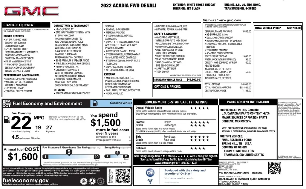 Florida Fine Cars - Used GMC ACADIA 2022 ORLANDO DENALI