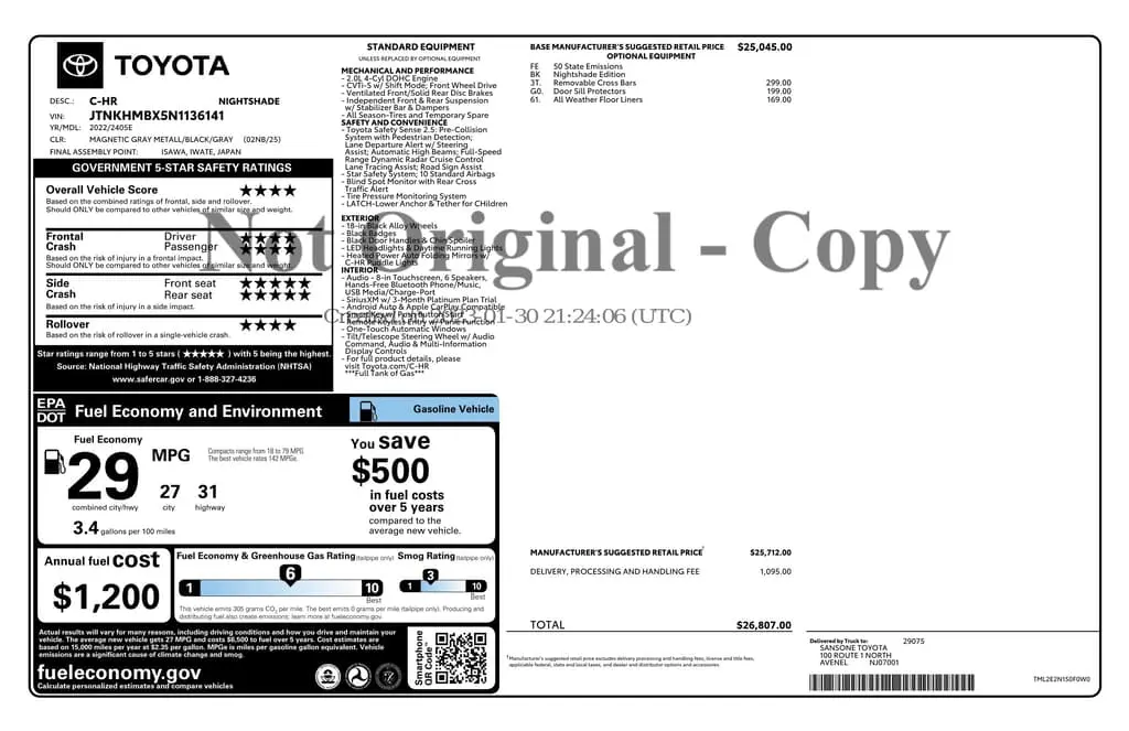 Florida Fine Cars - Used TOYOTA C-HR 2022 ORLANDO NIGHTSHADE