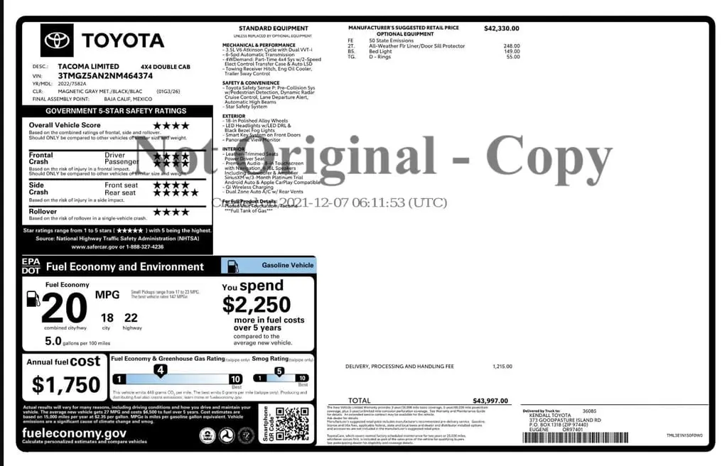 Florida Fine Cars - Used TOYOTA TACOMA 4WD 2022 WEST PALM LIMITED