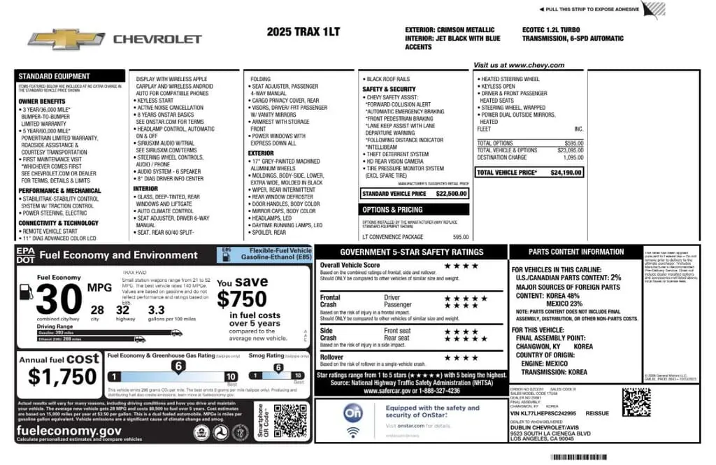 Florida Fine Cars - Used CHEVROLET TRAX 2025 ORLANDO LT