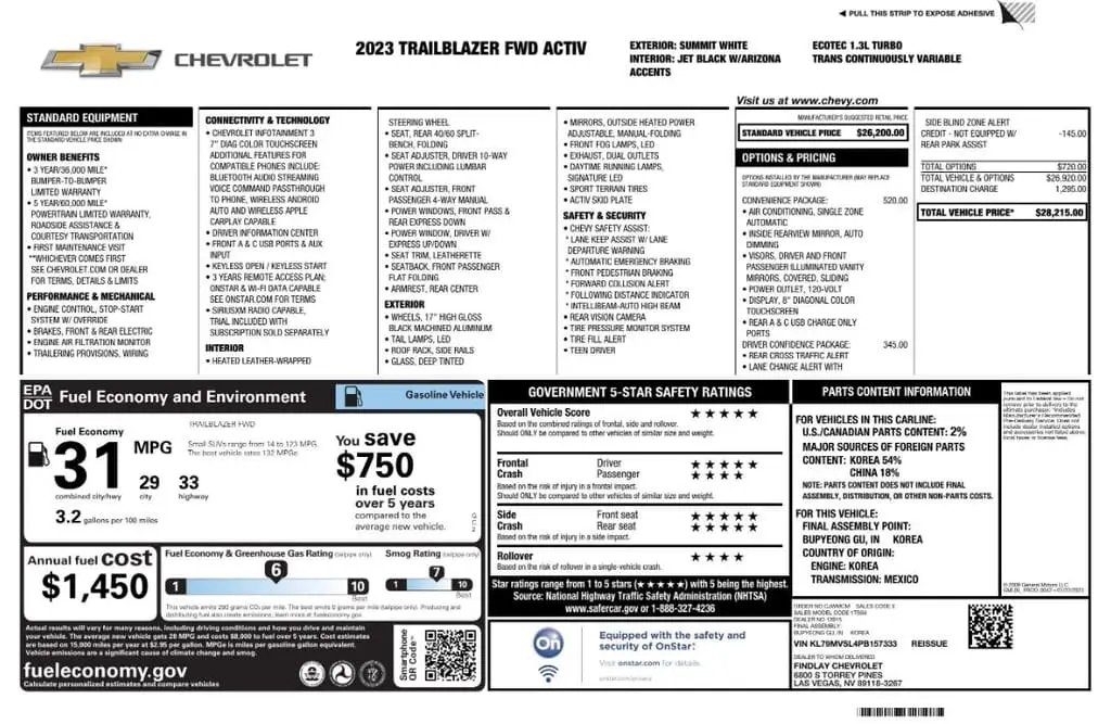 Florida Fine Cars - Used CHEVROLET TRAILBLAZER 2023 MARGATE ACTIV
