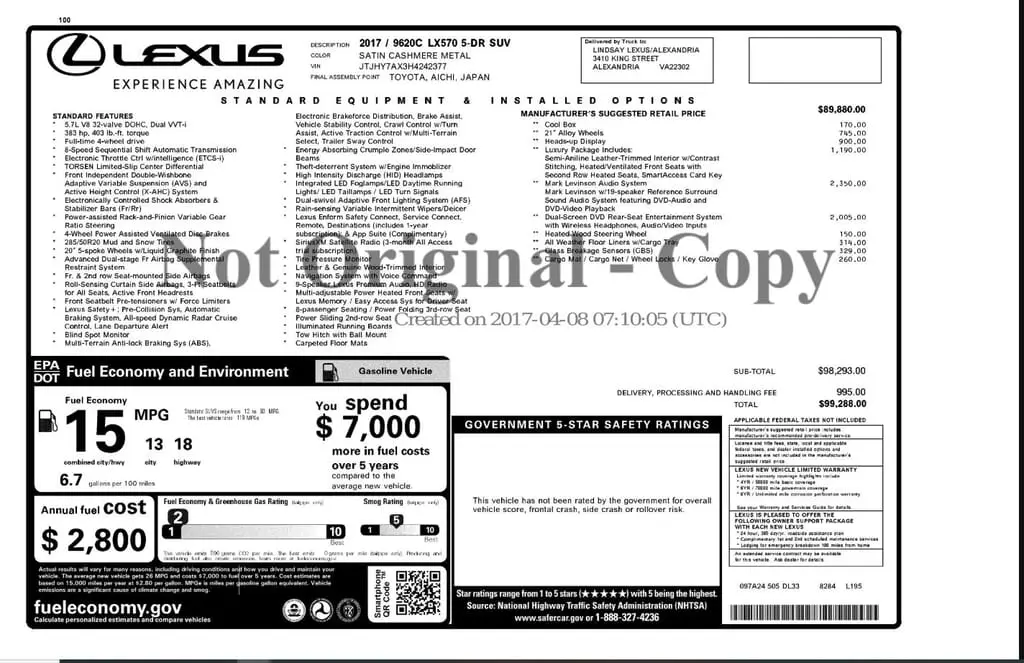 Florida Fine Cars - Used LEXUS LX 2017 WEST PALM LX 570