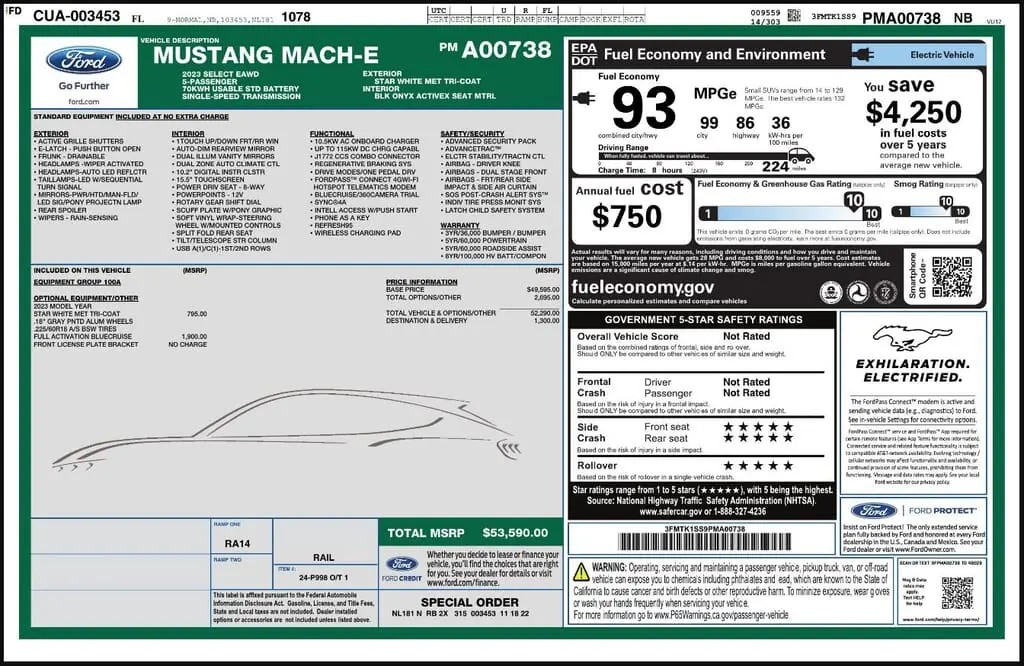 Florida Fine Cars - Used FORD MUSTANG MACH-E 2023 MARGATE SELECT